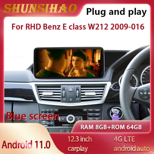 Qualcomm Blu-ray car radio navigati for RHD 12.3“ Benz E W212 S212 E500 E250 2011-2016 multimedia autoradio carplay Android 10