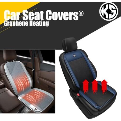 Car Heating Seat Cover Cushion Winter Graphene Heating 12V 24V Electric Heating Car Universal Seat Waterproof Washable Carseat