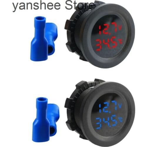 Dual display digital temperature and improved voltmeter, automotive voltage tester, led 2 in 1 display, new
