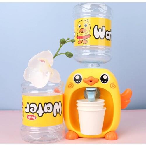 Childrens Little Yellow Duck Kitchen Pretend Mini Water Dispenser Simulation Cosplay Kitchen Drinking Toy Birthday Gift