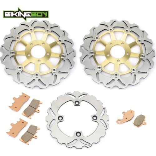 BIKINGBOY For Kawasaki Ninja ZX9R 1998 1999 ZX900 ZX6R 98 99 00 01 ZX600 ZX-6R 636 02 Front Rear Brake Discs Disks Rotors + Pads