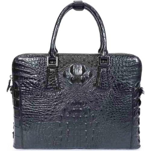 Fanzunxing Real crocodile skin man handbag Mens handbag Leather business crossbody bag One shoulder bag men briefcase
