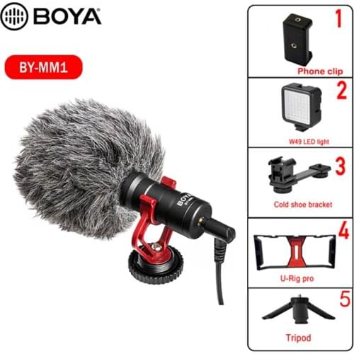 BOYA BY-MM1 Microphone Cardioid Shotgun for iPhone Android Smartphone Canon Nikon Sony DSLR Camera Consumer Camcorder PC Mic