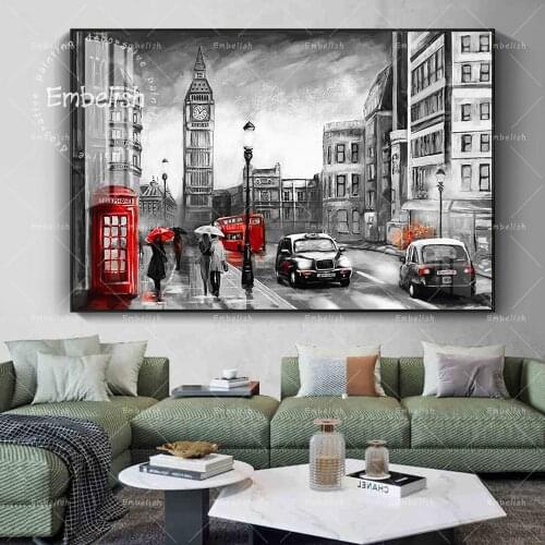 London Big Ben Landscape HD Canvas Oil Paintings For Living Room Modern Home Decor 1 Pieces Wall Art Posters Artworks No Frame
