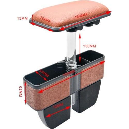 Brown Car Armrest Seat Gap Filler Pocket Storage Organiser Arm Rest Cover for car van bus New Universal
