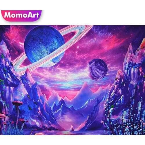 MomoArt Diamond Mosaic Planet Landscape Full Drill Square Diamond Embroidery Needlework Mosaic Mountain 5D DIY Decor For Home