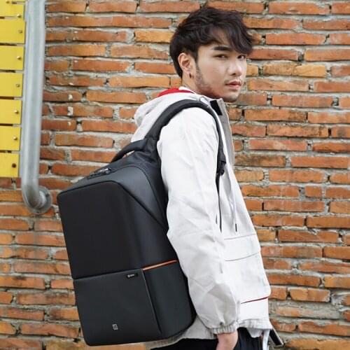 REJS LANGT Anti-Theft TSA Lock Men Backpack Laptop 15.6 Inch Black Travel Bag USB Charging School Backpack for Teenager mochila