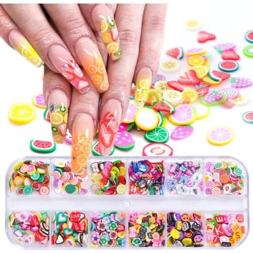 Nail Art Deco Fruit Slices Filler For Nail Art Slime Fruit Addition For Charm Slime Accessories Supplies Decoration Toy