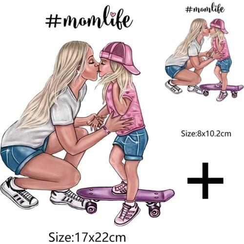 Нашивки iron on transfers for clothing vinyl heat transfer patch stripes for clothes Russian mom girl princess patch applique