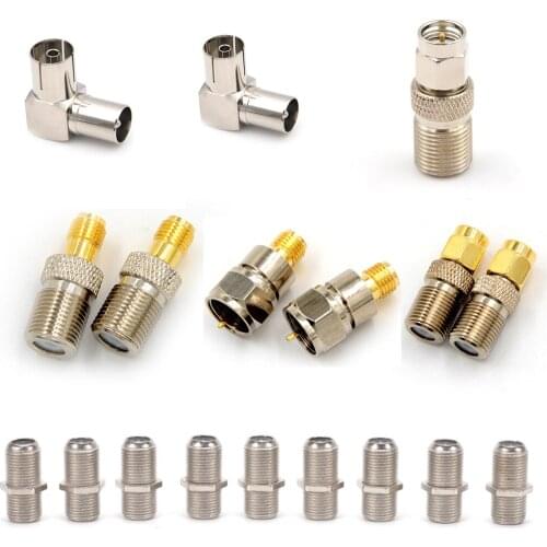 One or 10 Pcs F Type Female Jack To SMA Male Plug Straight RF Coaxial Adapter F Connector To SMA Convertor