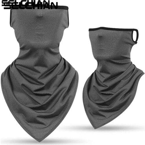 Solid color Triangle Bandana Half Face Scarves Hanging Ear Tube Scarf Ice Silk Neck Gaiter Breathable Headband Men Women