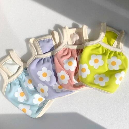 Cute Spring Summer Flower Vest Puppy Pullover Breathable T-shirt Pet Dog Clothes for Small Dogs Chihuahua Pets Sun Shirt Clothes