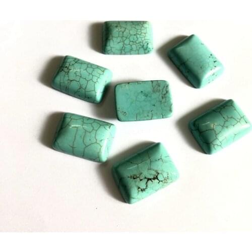 Wholesale Natural Magnesite Turquois e Bead Cabochon17x24mm 22x30mm Rectangle Gem Stone Cabochon Ring Face,2Pcs/pack