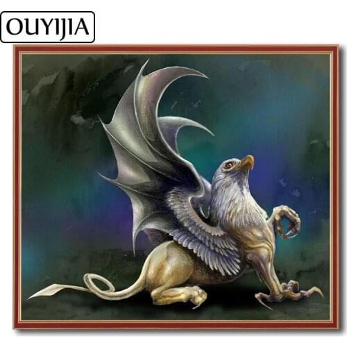 OUYIJIA Eagle 5D DIY Cartoon Animal Bird Diamond Painting Square Embroidery Rhinestone Mosaic Cross Stitch Home Decoration Oil