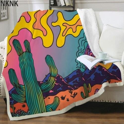 NKNK Hippie Blanket Earth 3D Print Planet Bedspread For Bed Colorful Bedding Throw Sherpa Blanket Fashion Vintage Pattern Plush
