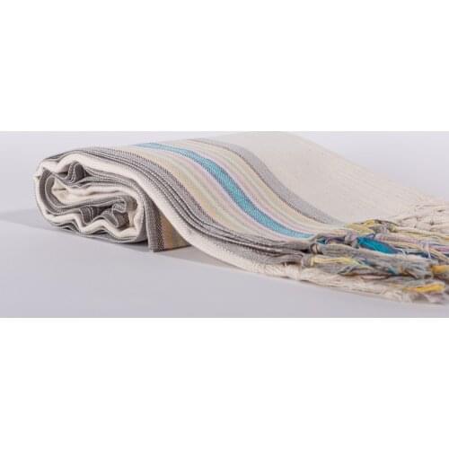 Turkish 100% Cotton Colored Striped Peshtemal Towel-Fringed Artisan Woven Fouta Beach Bath Soft Boho Towel