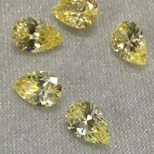 Wholesale Price Drop Pear Shape Cut Material Yellow Color Moissanites Loose Stone VVS1 Excellent Grade Test Positive Lab Diamond