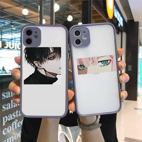 Sad Japanese Anime Aesthetic luxury shell Phone Cases matte transparent For iphone 7 8 11 12 plus mini x xs xr pro max cover