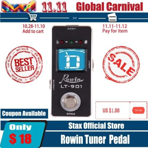 Rowin LT-901 Guitar Tuner Pedal High Precision Guitar Chromatic Tuner Pedal ± 1 Cent All-Metal Case True Bypass