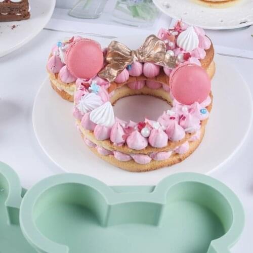 Cute Bear Cat Face Shape Party Bakeware For Kitchenware Cake Pans Silicone Mold Cake Bake Pan DIY Baking Tools Party Supplies