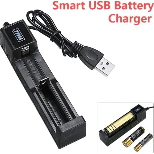 Smart USB Lithium Battery Charger with LCD Display Compatible for 18650 18500 18350 1 slot USB Rechargeable Battery charger