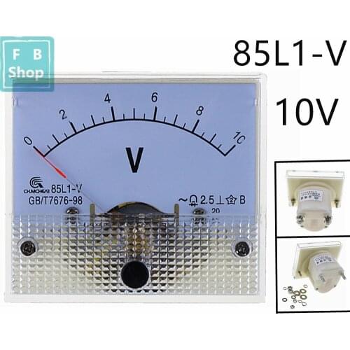 1PCS 85L1-V 10V AC Analog Voltmeter Panel Voltage Meter 64*56mm