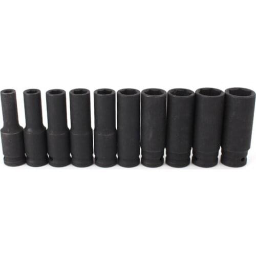 10PCS Deep Impact Socket 8 -22mm Metric Drive Strong and Heavy Duty Socket Set for Wrench Adapter Hand Tool and Repair