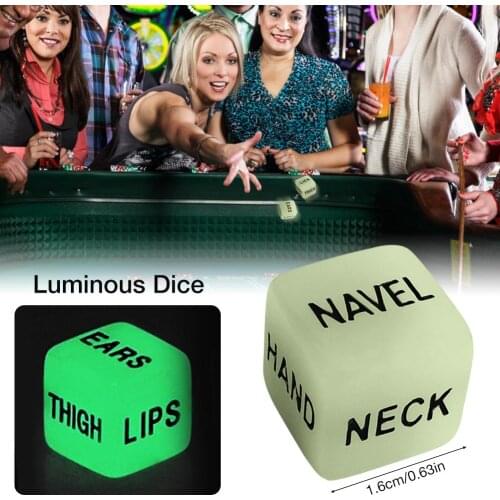2 PCS Noctilucent Funny Sex Dice Romance Love Humour Party Gambling Adult Games Sex Toys Erotic Craps Pipe For Couples