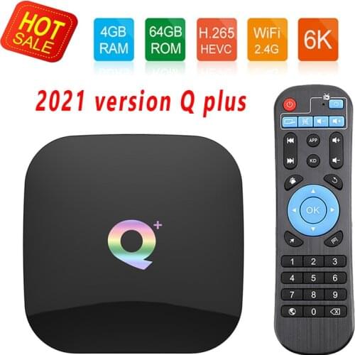 2021 Best Q Plus TV Box H6 6K Android 9.0 TV Box 4GB RAM 32GB/64GB ROM Quad Core H.265 USB3.0 WiFi Set Top Box 4K Media Player