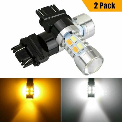 3157 LED DRL White/Amber Switch Back License Plate Car Led Turn Parking Signal Lights Brake Tail Lamps Auto Rear Reverse Bulb