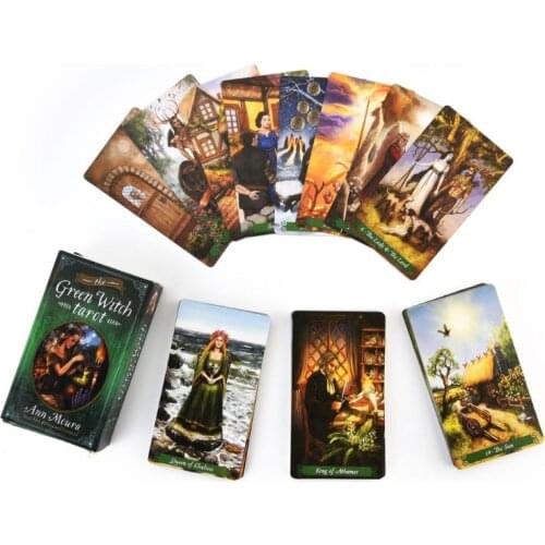 78pcs The Green Witch Tarot Cards Deck Family Party Board Game Oracle Playing Card