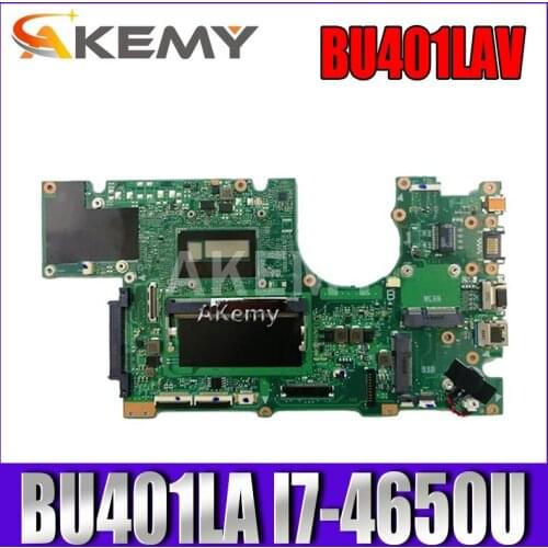 Akemy BU401LAV Motherboard I7-4650U/i7-4510U CPU 4GB RAM For Asus BU401L BU401LG BU401LA BU401LAV Notebook notebook motherboard