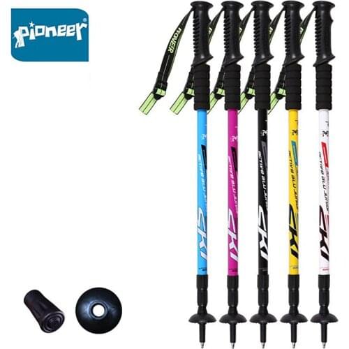 2 Pcs/Pair Aluminum Nordic Walking Sticks Telescopic Adjustable Trekking Hiking Pole Ultralight Outdoor Canes With Anti Shock