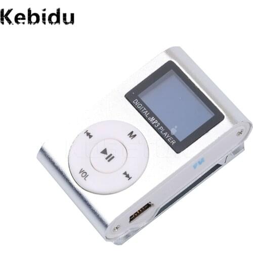 Kebidu LCD Screen Mini Clip Car MP3 Player Earphone USB Cable with Micro TF SD Slot Portable MP3 Music Player Support TF Card