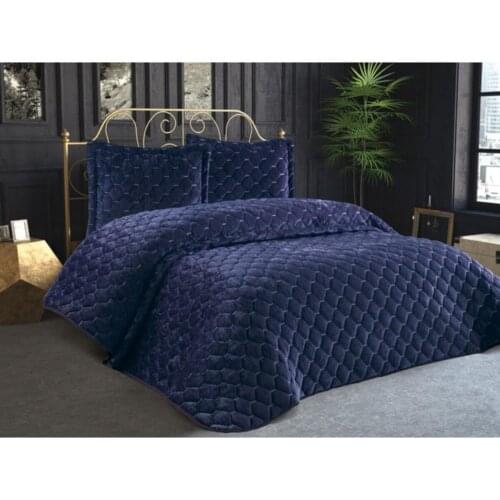 Lima Velvet Filled/Padded Double Bed Cover 3 Pcs Set-Bedspread/Bed Lining-Pillowcases-High Qualitiy Material-Colour Options