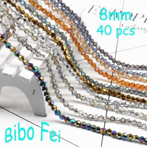Free Shipping multi color 8mm 40PCS Czech Glass crystal beads,Bicone crystal beads, bracelet necklace Jewelry Making