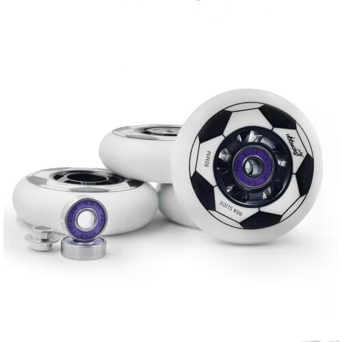 【Fast Shipping in 3 days】[72mm 76mm 80mm][90A] football style slide inline skates wheel roller rodas for powerslide 8 pieces/set