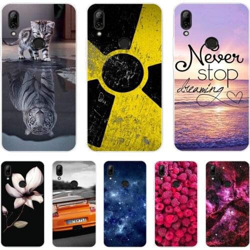 Case For Huawei P Smart Z 2019 Cases Clear Silicone Phone Cover For Huawei P Smart Z 6.59 inch Marble Flowers Print Shell bumper