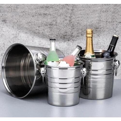 Stainless Steel Insulated Ice Bucket With Handles For Party Chilling Beer Champagne Wine Bar Accessories Beer Bucket