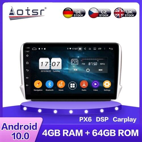 For Peugeot 2008 2010 + Android 10.0 Car Multimedia DVD Player 4+64GB Auto GPS Navigation Stereo IPS Radio DSP Carplay WIFI BT