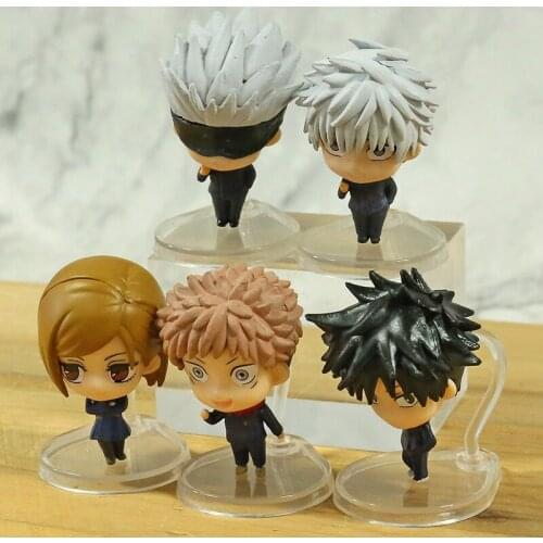 Japanese Anime Jujutsu Kaisen Figure Q Version Itadori Yuji Gojo Satoru Toys PVC Figure Megumi Nobara Satoru Figure 5pcs/Set