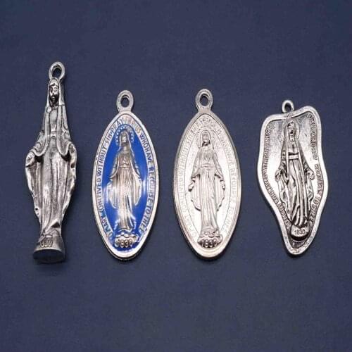 Blue Catholic Virgin Mary Blue Mary Sacred Heart Wonderful Medal Bracele Divine Medal