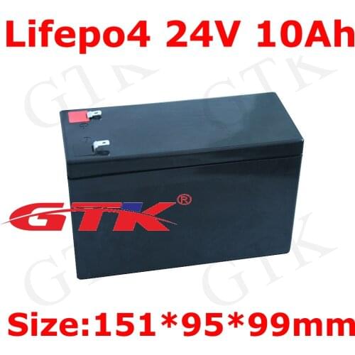 GTK 1pcs 24v 10ah lifepo4 lithium battery pack 24V electric bike battery 24v 10ah lifepo4 battery pack ebike battery + charger