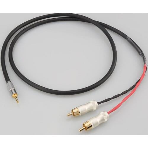 HIFI 2.5/3.5/4.4mm Balanced Male to 2 RCA Male Audio Adapter Cable 6.35mm XLR 7n-OCC Single Crystal Copperr Audio Cable