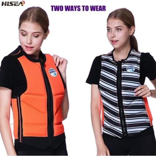 Hisea Two Ways To Wear CR Buoyancy Professional Adult Life Jackets Thick Water Floating Surfing Snorkeling Fishing Racing Vest