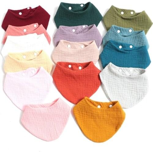 Baby Infant Cotton Bib Solid Color Triangle Scarf Feeding Saliva Towel Bandana Burp Cloth Boy Girl Babies Accessories Newborn
