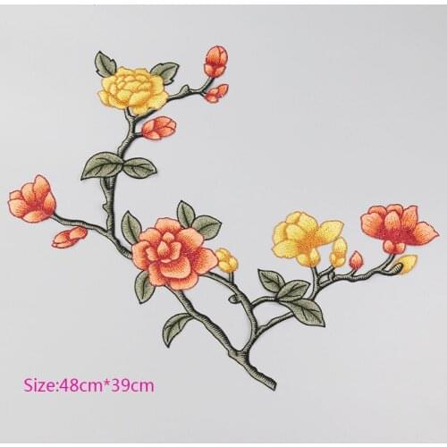 Good quality patches for clothes,Magnolia embroidered patches,stickers for clothes