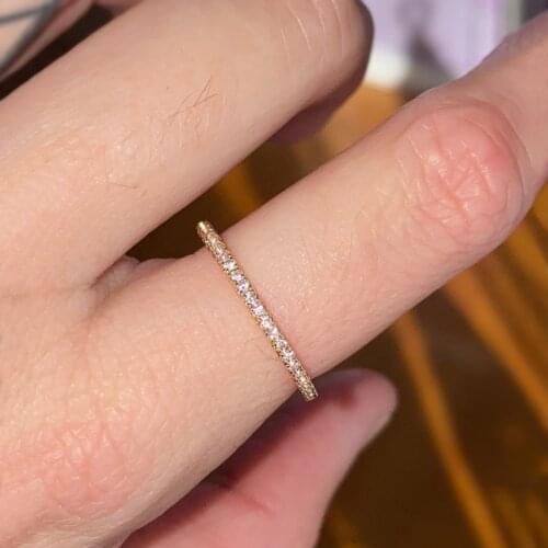 Huitan Fashion Contracted Women Finger Rings Micro Paved Shiny CZ Versatile Exquisite Daily Wear Girl Rings Korean Jewelry HOT