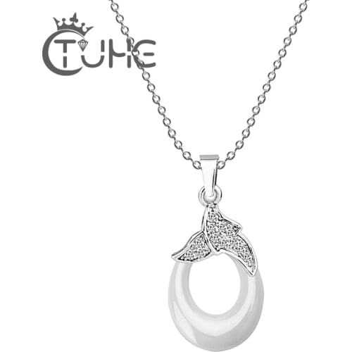 Exquisite Water Drop Black Ceramic Pendant Necklace With AAA Cubic Zircon For Women Female Innocuous Necklace Fashion Jewelry