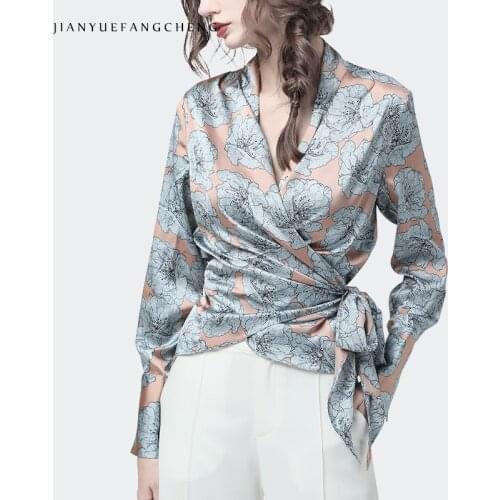 Jianyuefangcheng Satin Blouses
